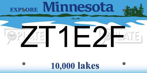 ZT1E2F Minnesota License Plate
