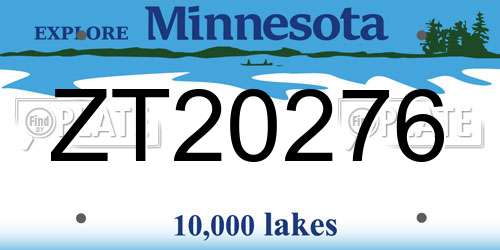 ZT20276 Minnesota License Plate