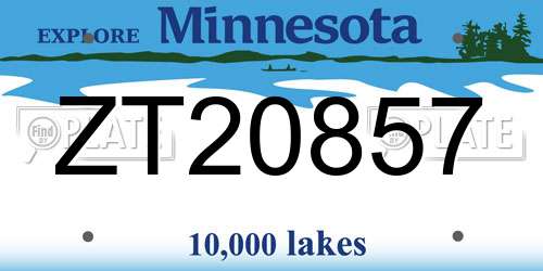 ZT20857 Minnesota License Plate