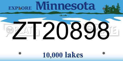 ZT20898 Minnesota License Plate