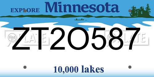 ZT2O587 Minnesota License Plate