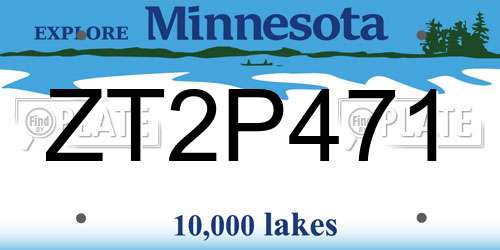 ZT2P471 Minnesota License Plate