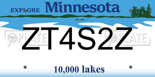 ZT4S2Z Minnesota License Plate