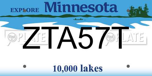 ZTA57T Minnesota License Plate