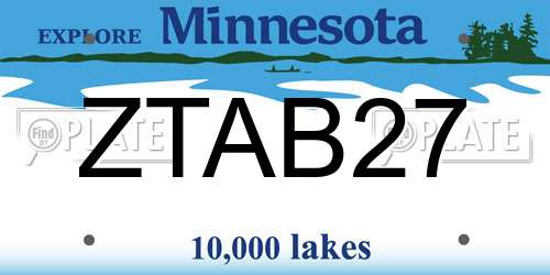 ZTAB27 Minnesota License Plate