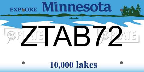 ZTAB72 Minnesota License Plate