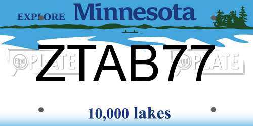 ZTAB77 Minnesota License Plate