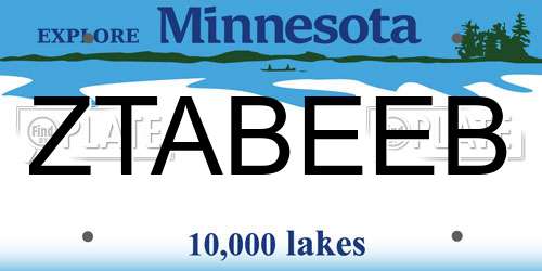 ZTABEEB Minnesota License Plate
