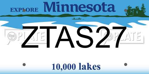 ZTAS27 Minnesota License Plate