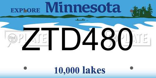 ZTD480 Minnesota License Plate