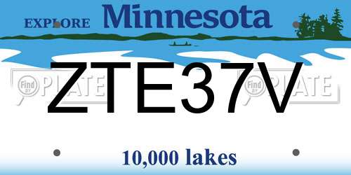 ZTE37V Minnesota License Plate