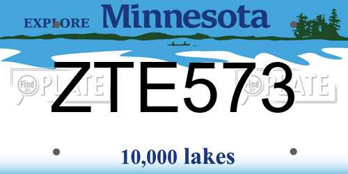 ZTE573 Minnesota License Plate