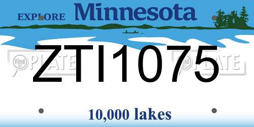 ZTI1075 Minnesota License Plate