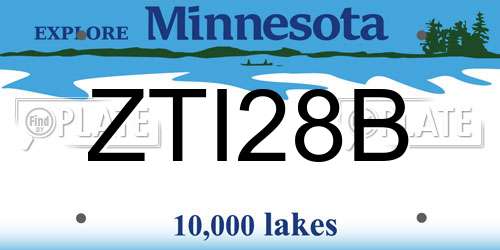 ZTI28B Minnesota License Plate