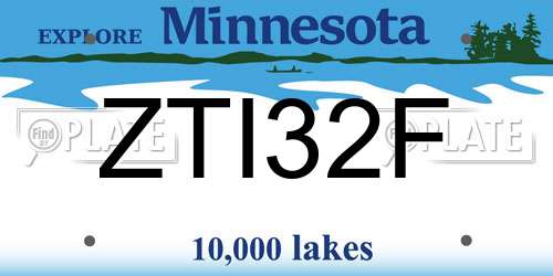 ZTI32F Minnesota License Plate