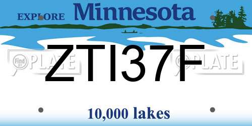 ZTI37F Minnesota License Plate