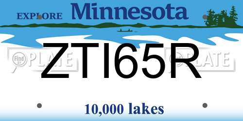 ZTI65R Minnesota License Plate
