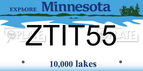 ZTIT55 Minnesota License Plate