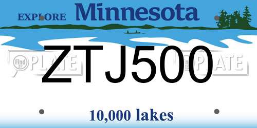 ZTJ500 Minnesota License Plate