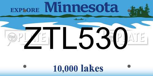 ZTL530 Minnesota License Plate