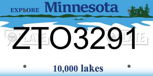 ZTO3291 Minnesota License Plate