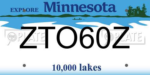 ZTO60Z Minnesota License Plate