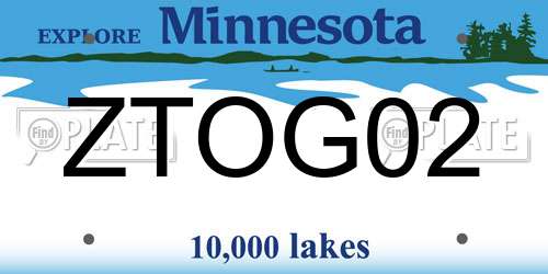 ZTOG02 Minnesota License Plate