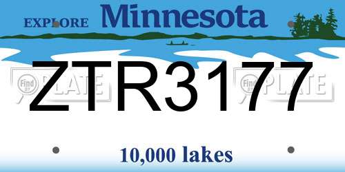 ZTR3177 Minnesota License Plate
