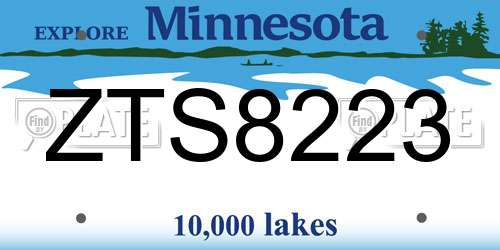 ZTS8223 Minnesota License Plate