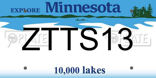 ZTTS13 Minnesota License Plate