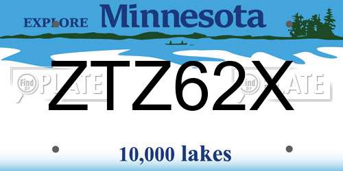 ZTZ62X Minnesota License Plate