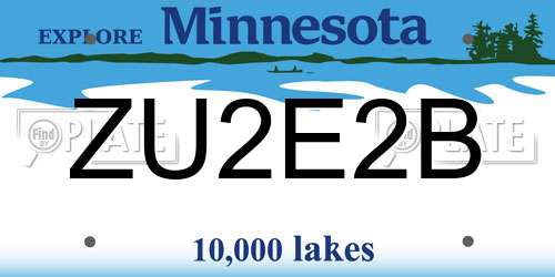 ZU2E2B Minnesota License Plate