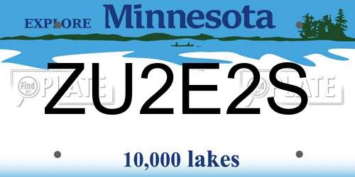 ZU2E2S Minnesota License Plate