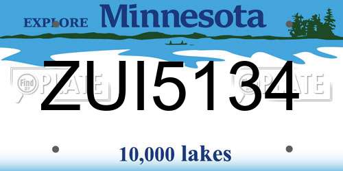 ZUI5134 Minnesota License Plate