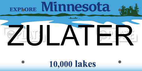 ZULATER Minnesota License Plate