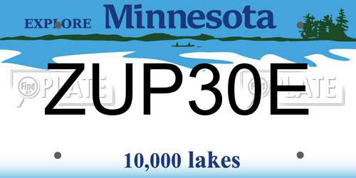 ZUP30E Minnesota License Plate