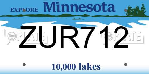 ZUR712 Minnesota License Plate