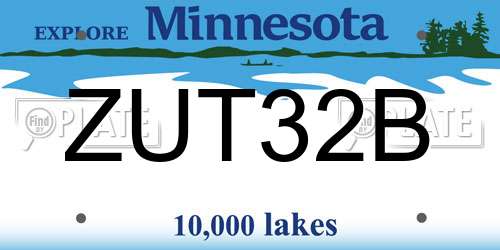 ZUT32B Minnesota License Plate