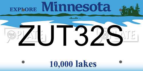 ZUT32S Minnesota License Plate