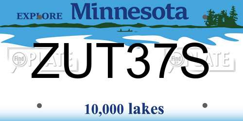 ZUT37S Minnesota License Plate