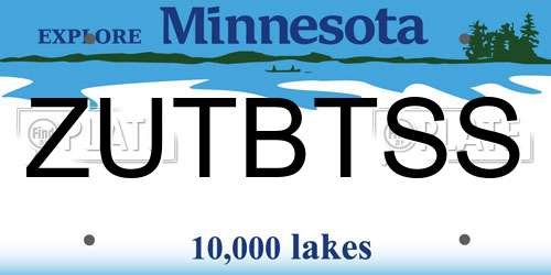 ZUTBTSS Minnesota License Plate