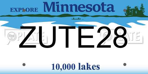 ZUTE28 Minnesota License Plate