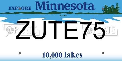 ZUTE75 Minnesota License Plate