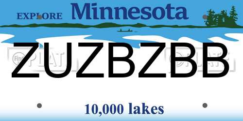 ZUZBZBB Minnesota License Plate