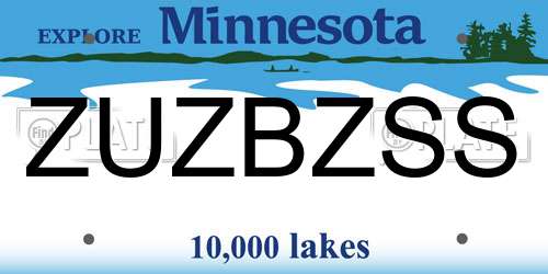 ZUZBZSS Minnesota License Plate