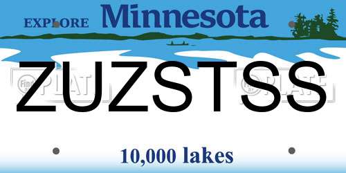 ZUZSTSS Minnesota License Plate