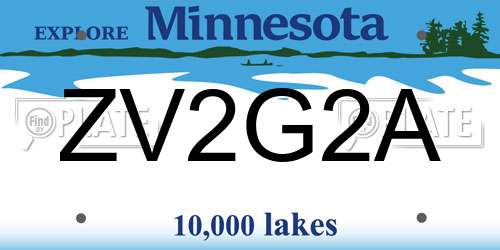 ZV2G2A Minnesota License Plate