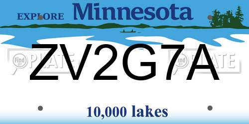 ZV2G7A Minnesota License Plate