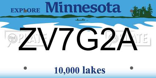 ZV7G2A Minnesota License Plate