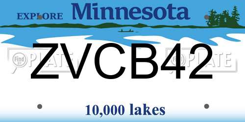 ZVCB42 Minnesota License Plate